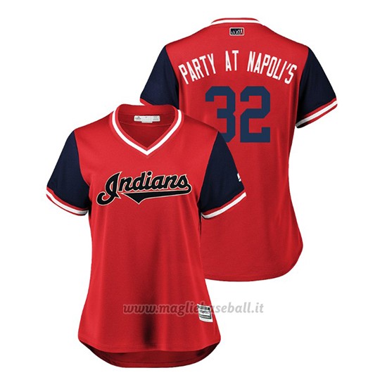 Maglia Baseball Donna Cleveland Indians Mike Napoli 2018 Llws Players Weekend Party At Napoli's Rosso